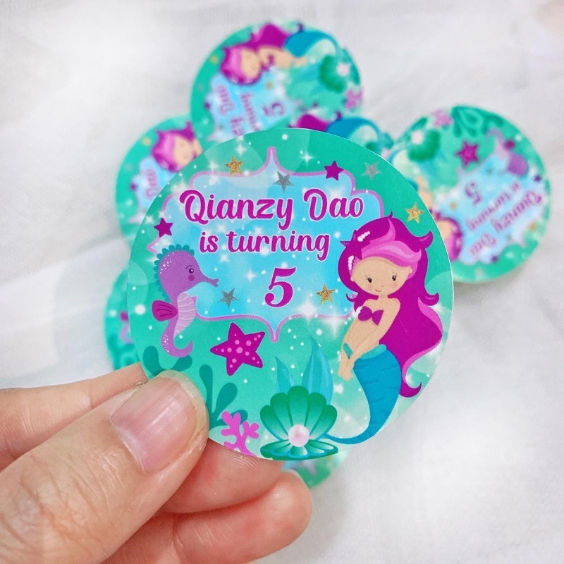 

Mermaid Chibi Lilac Tosca Sticker Birthday / Pudding / Bento / Tempelan Box Bento