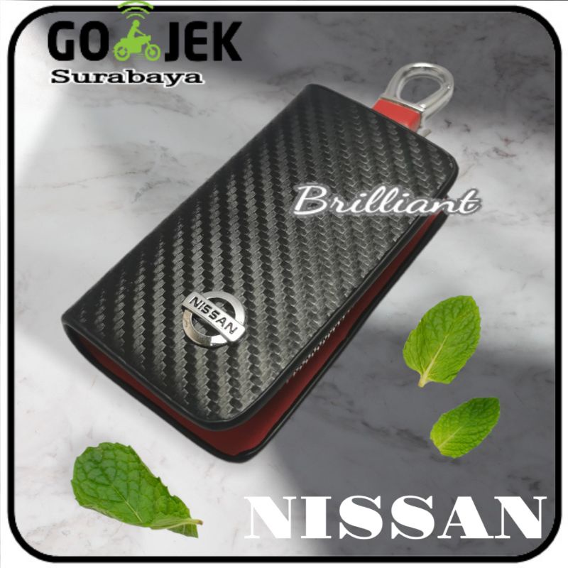 Dompet STNK Gantungan Stainlese Eclusive Model Karbon - Logo Mobil