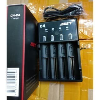 AWT 4 Slot Charger Desktop Baterai USB C4 - AA - AAA - 18650 | cunvalla