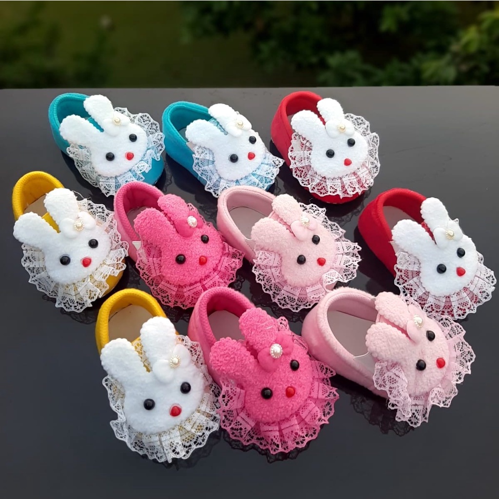 VINANDOZ PRP08 Sepatu baby bayi perempuan prewalker 1 - 12 bulan motif Boneka Kelinci