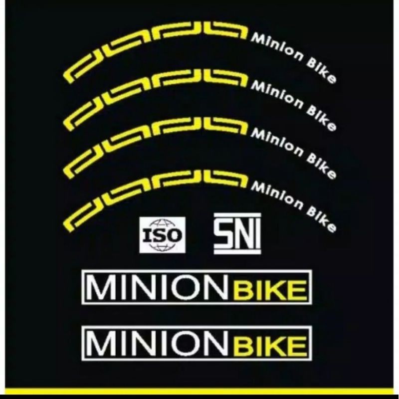 Cutting Sticker Sepeda Minion Bike 1 Set Plus Sticker Rims/Velg