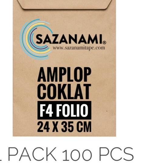 

♂ AMPLOP COKLAT F4 FOLIO 24 X 35CM AMPLOP SURAT COKELAT 1 PACK ➶