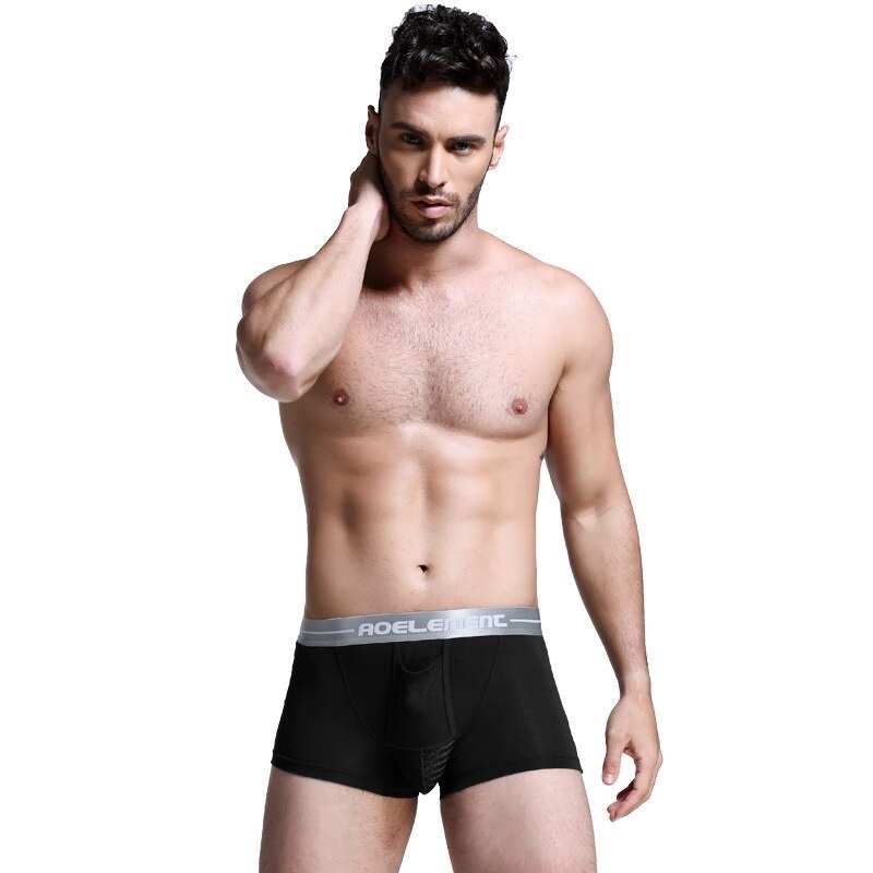 AOELEMENT Celana Dalam Boxer Brief Pria - MU035 - Black