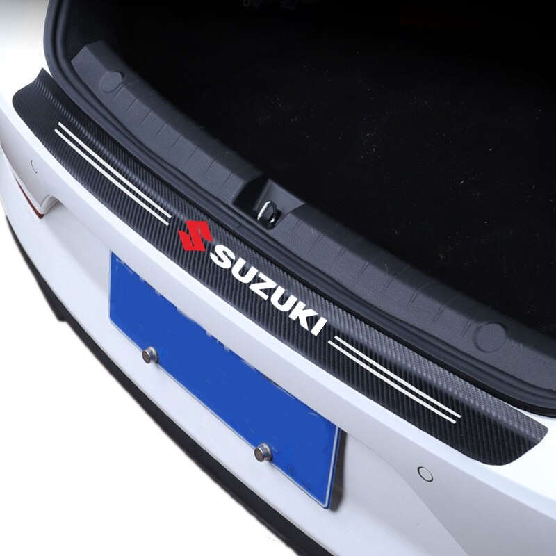 Stiker Mobil Bumper Belakang Serat Karbon Perlindungan Stiker untuk Suzuki Ertiga Swift XL7 SX4 Jimy Vitara Jimy Aksesoris