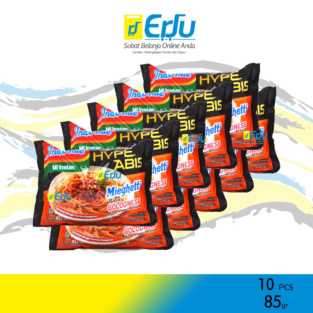 

10PCS Indomie Hype Mieghetti Bolognese Mie Goreng Instan Halal MUI - 10pcs x 85gr