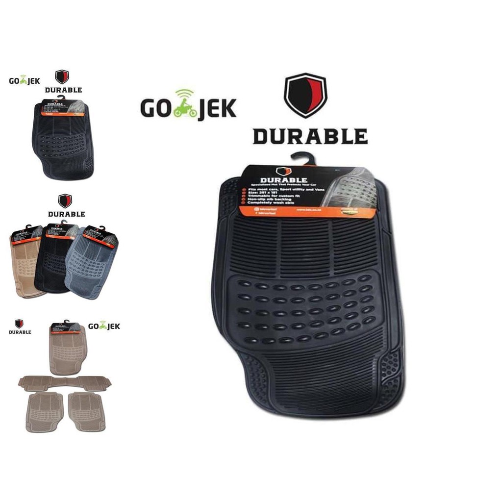 isuzu mux th14 durable karpet karet pvc 3 pcs black