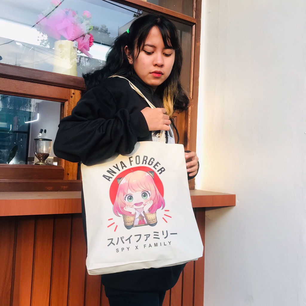 Totebag Anya Spy x Family Cream Anime Manga Premium