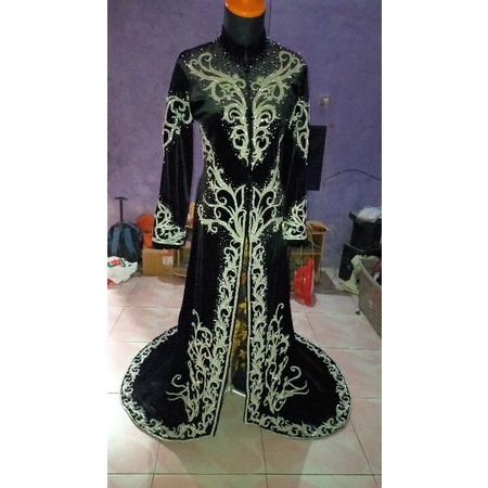 kebaya bludru pengantin/kebaya bludru ekor/kebaya bludru modern