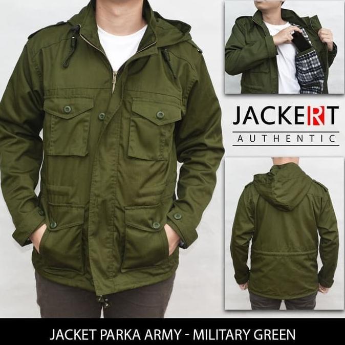 Jaket Parka Pria Wanita / Jaket Motor Jaket Parka Army Military Green