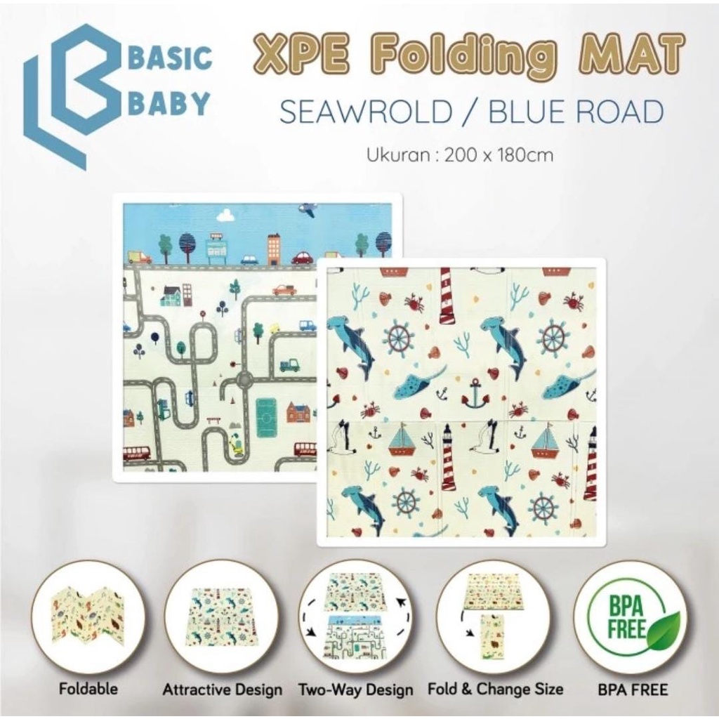 Basic Baby XPE Folding Mat - SEAWORLD/BLUE ROAD