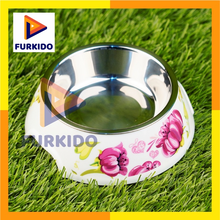 Richu Pet Bowl Stainless Stell Plastic Premium S Mangkok Anjing P1119