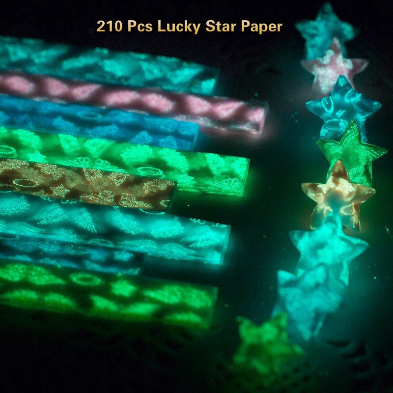 210 Strips Colorful Star Strip Origami Set Hand Fold Origami DIY Gift Paper Household Decoration