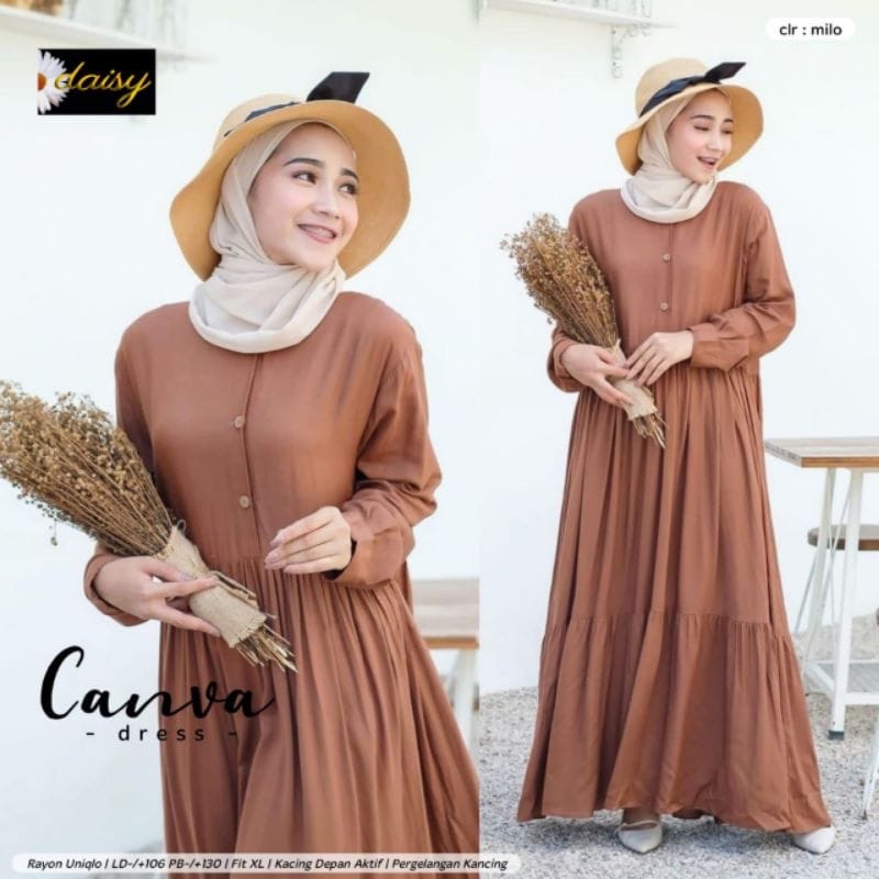 (DBY) GAMIS MIDI CARVA DAILY BUSUI MIDI DRESS RAYON