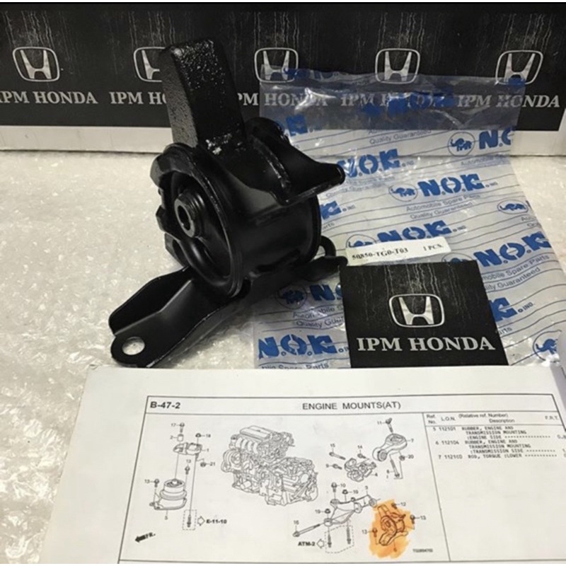 50850 TG0 T03 Engine mounting Dudukan Mesin Kiri Matic AT Automatic Honda Mobilio 2013-2021 Brio 2012-2020 Freed 2010-2015 Jazz S Rs GE8 City GM2 2009-2013 Lokal Brand / No Brand / NK Thailand / International Rubber / Original Honda