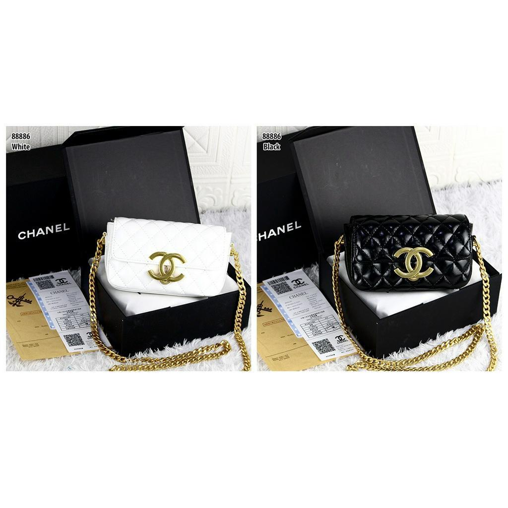 CH MINI FLAP SHINY LAMBSKIN BAG 88886 (FREE MAGNET BOX)