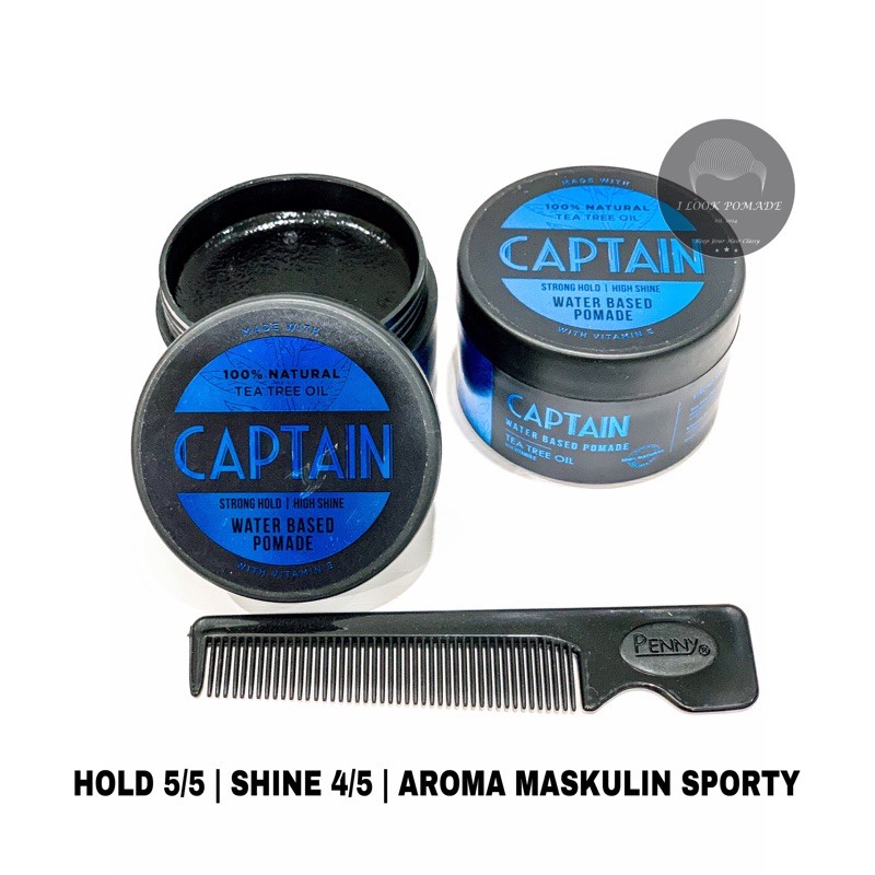 [BPOM] CAPTAIN POMADE WATERBASED STRONG HOLD 80 GR GRATIS SISIR SAKU