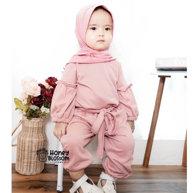 HoneyBlossom One Set Anak Perempuan Salur / Baju Muslim Anak Perempuan Alika Vol.3