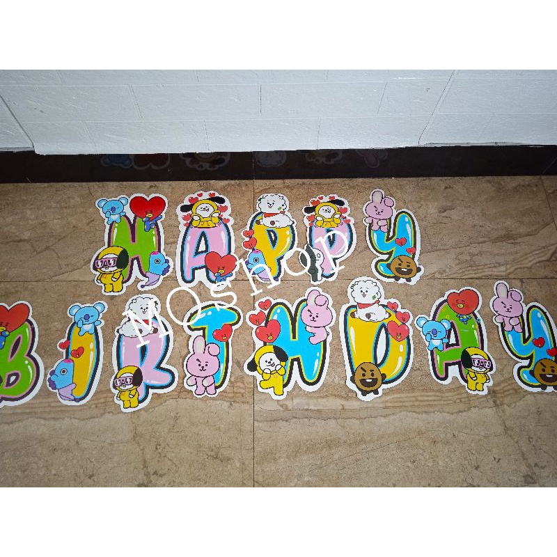 banner Happy birthday bt21 mermaid