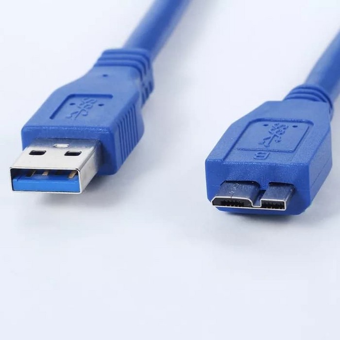 Kabel Data Hard disk USB 3.0 to Micro B 60CM - Kabel Hardisk External - Biru