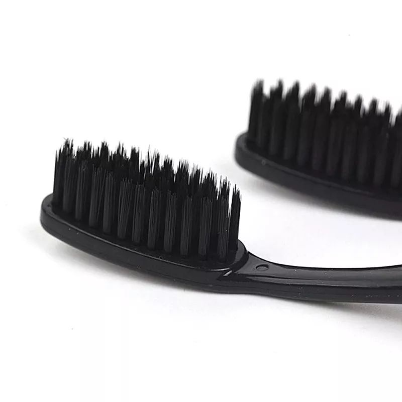 Bamboo Charcoal Tootbrush Black / Sikat Gigi Arang Bambu Isi 10 Pcs / Sikat Gigi Dewasa