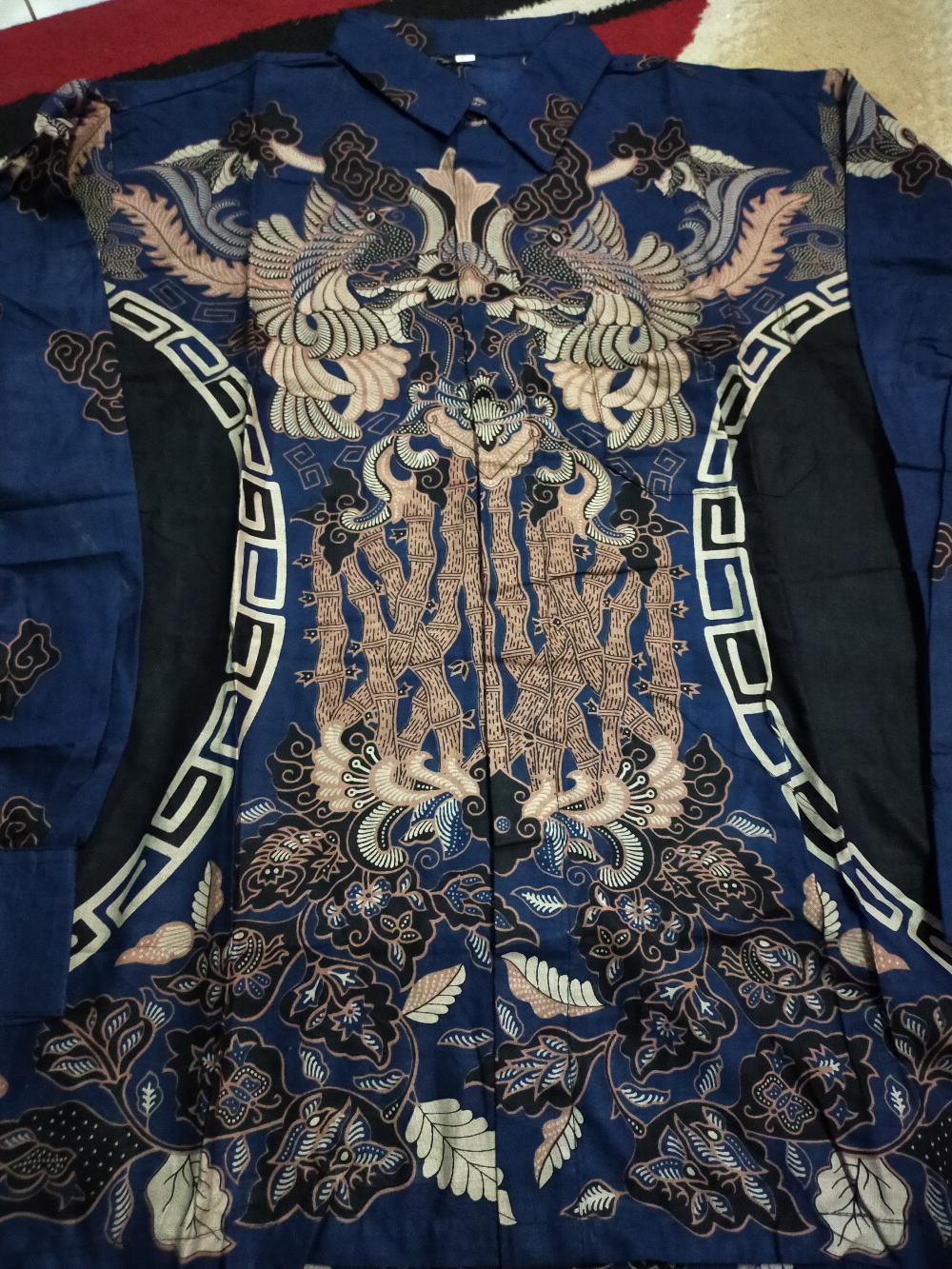 Kemeja Batik Jumbo Pria Lengan Panjang M L Xl Xxl Atasan Kemeja Batik Kondangan Pria Lengan Panjang