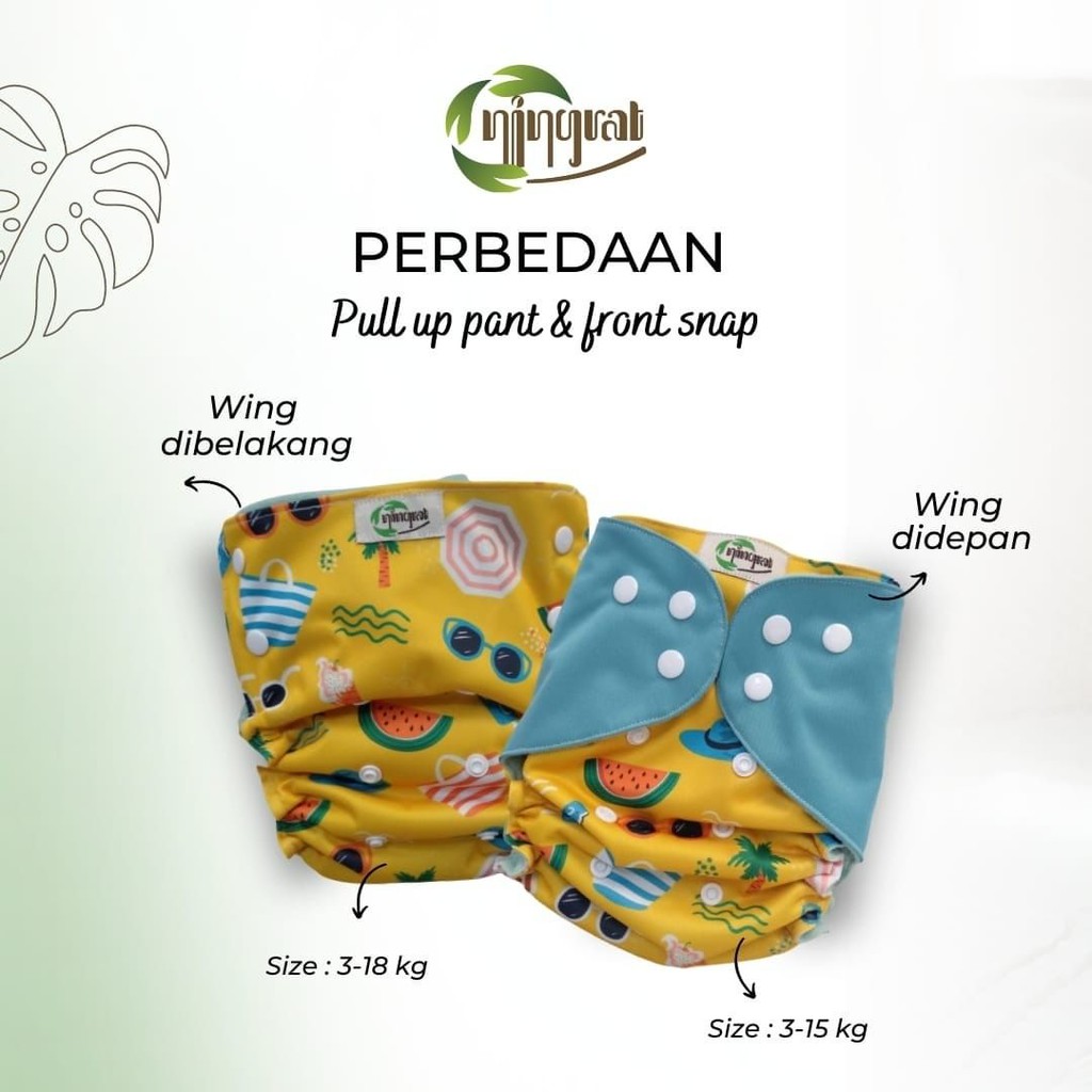 Ningrat Clodi Pull Up Pant 2 Insert Popok Kain Cuci Ulang Tipe Kancing Cloth Diapers dari Newborn