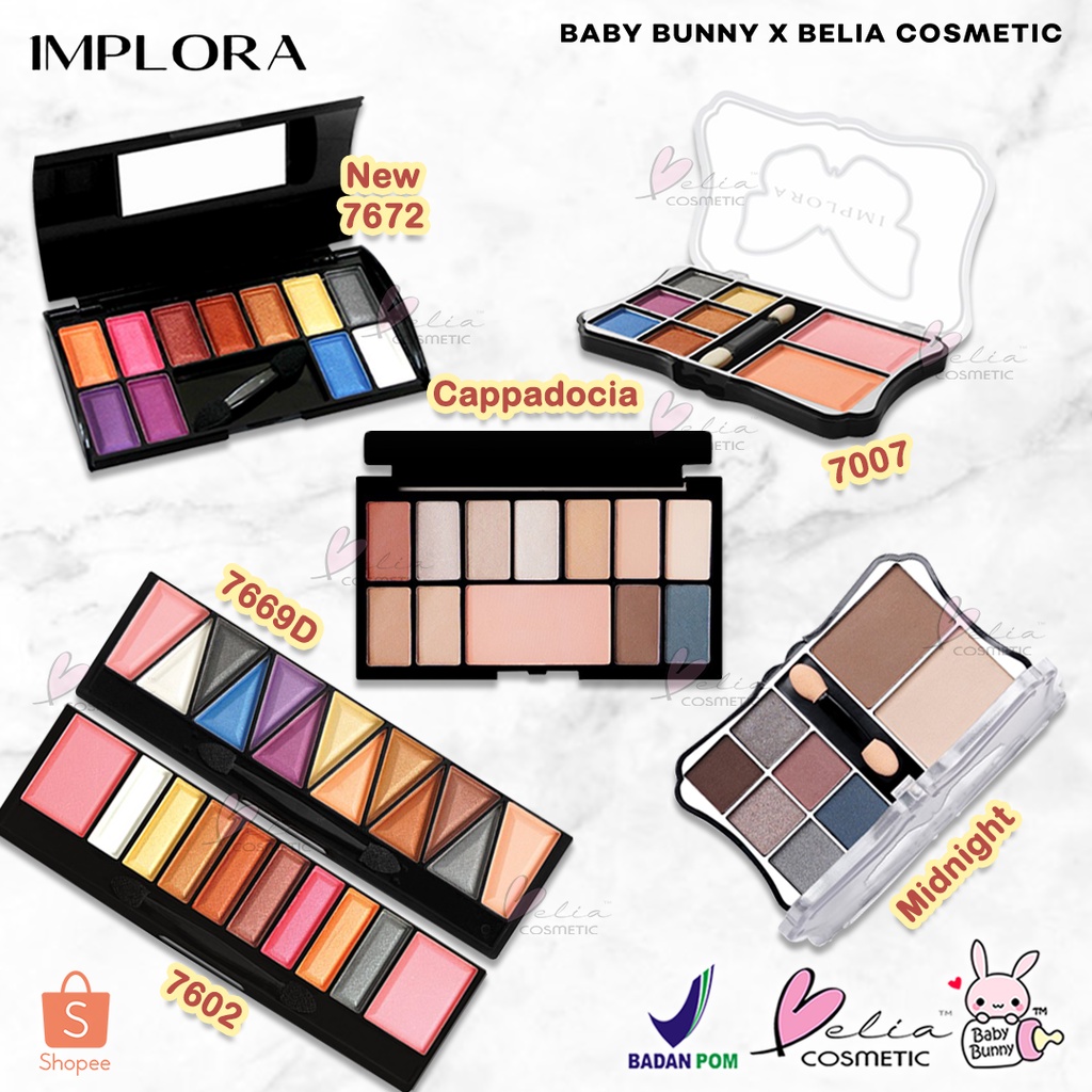 ❤ BELIA ❤ Implora Eyeshadow Pallete + Blush On ( Palet Eyeshadow ) Palette | BPOM