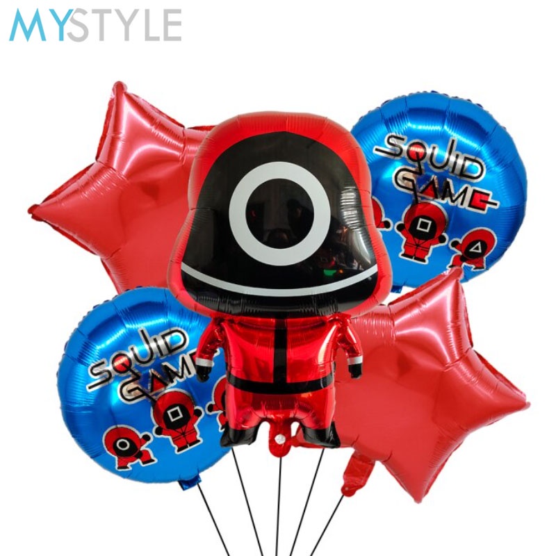 HAPPY TIME BALON FOIL TEMA SQUID GAME BALON PESTA HAPPY BIRTHDAY HBD DEKORASI ULANG TAHUN BALON VIRAL