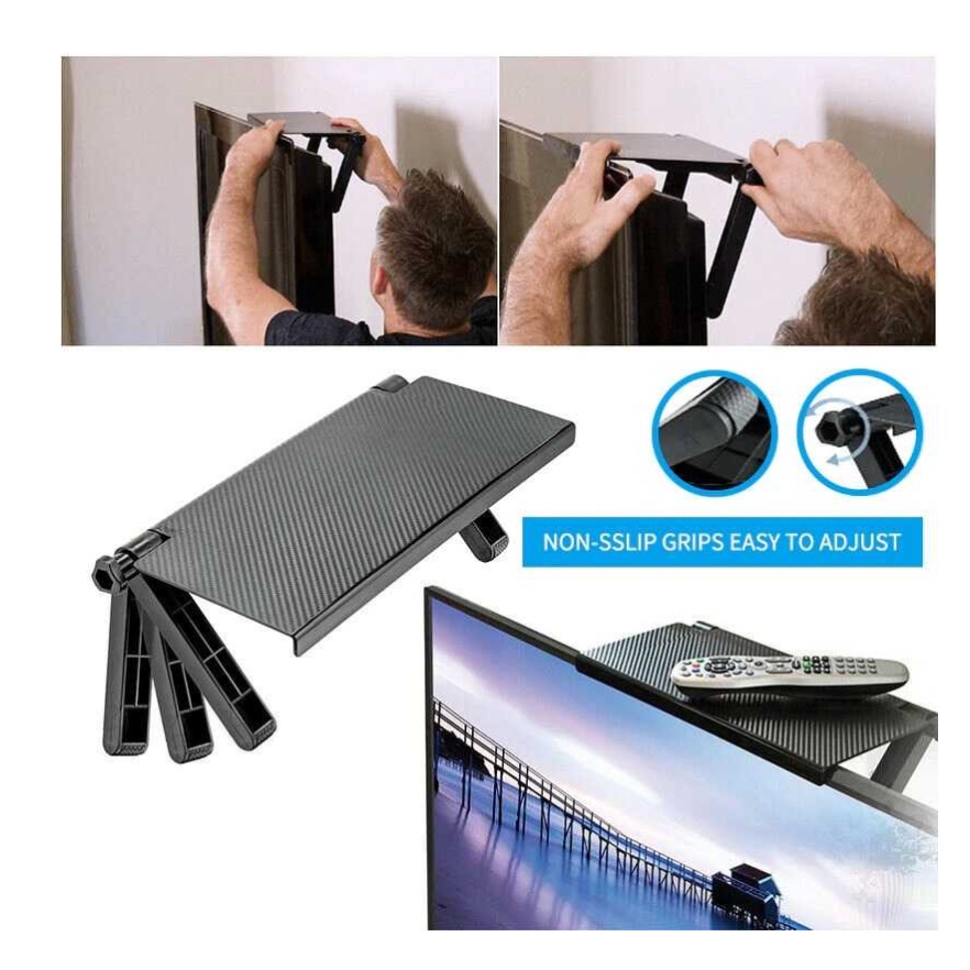 Rak Atas TV Monitor Tatakan remote modem wifi / Rak TV Top Shelf Display