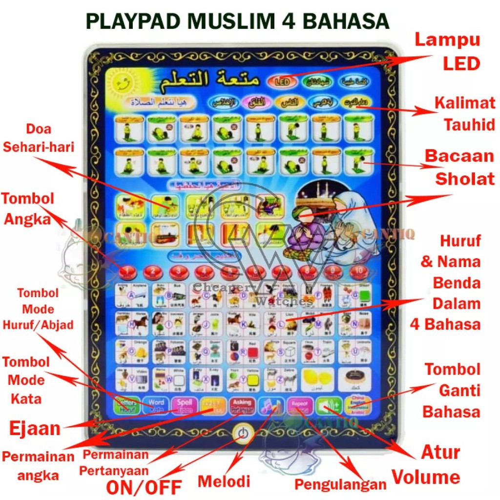 Cheaper-Mainan Ipad 4 Bahasa Edukasi Edukatif Anak Muslim Arab Playpad Led Aktifitas