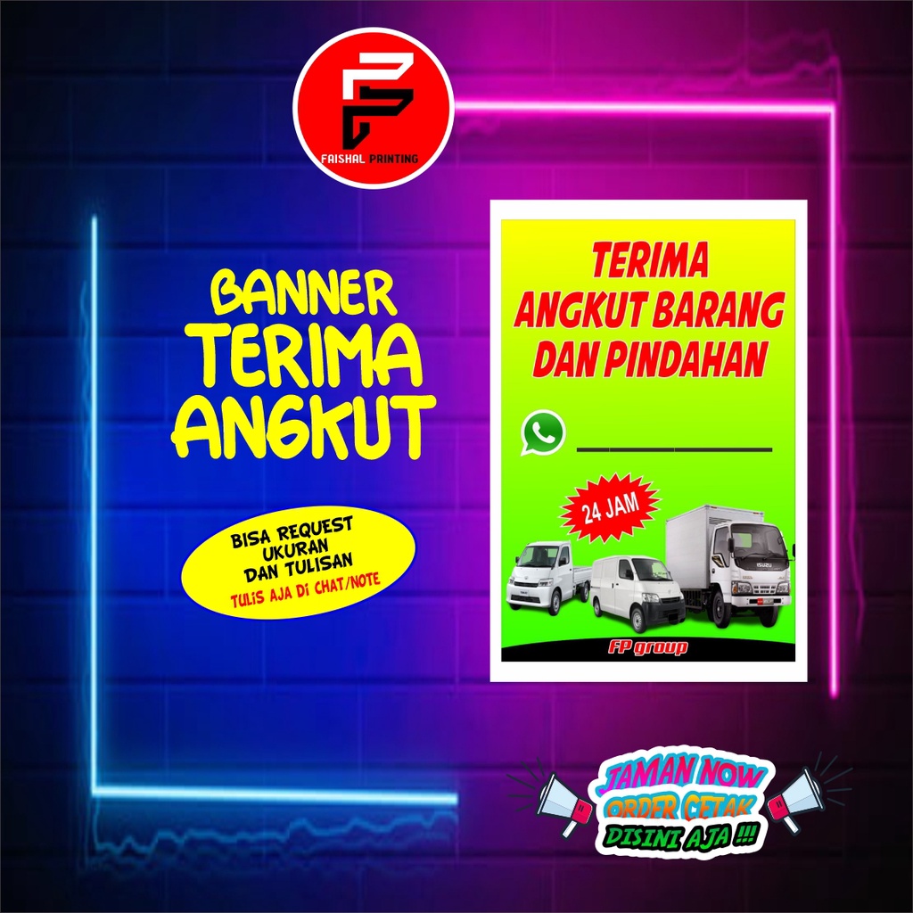 Banner Spanduk Terima Angkut Barang Ukuran 0.5 x 1 meter