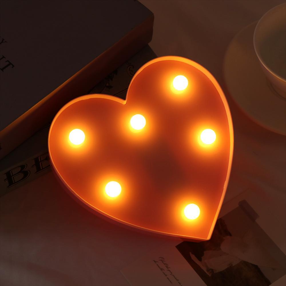 Solighter LED Huruf Baru Dekorasi Pernikahan Mariage Table Decor Perlengkapan Pesta 3D Love Hati