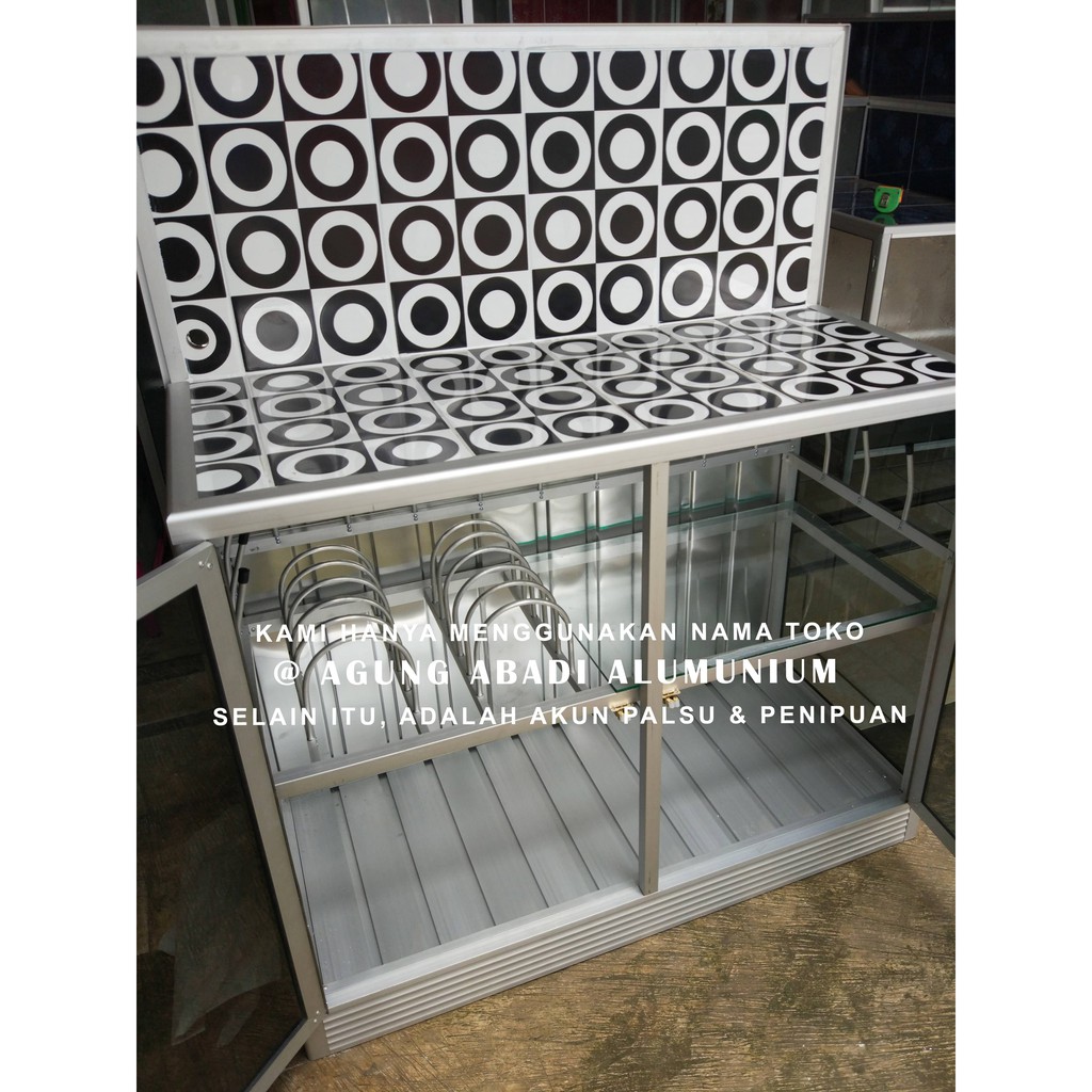 Lemari / Rak / Meja Kompor Alumunium Model Keramik 80cm