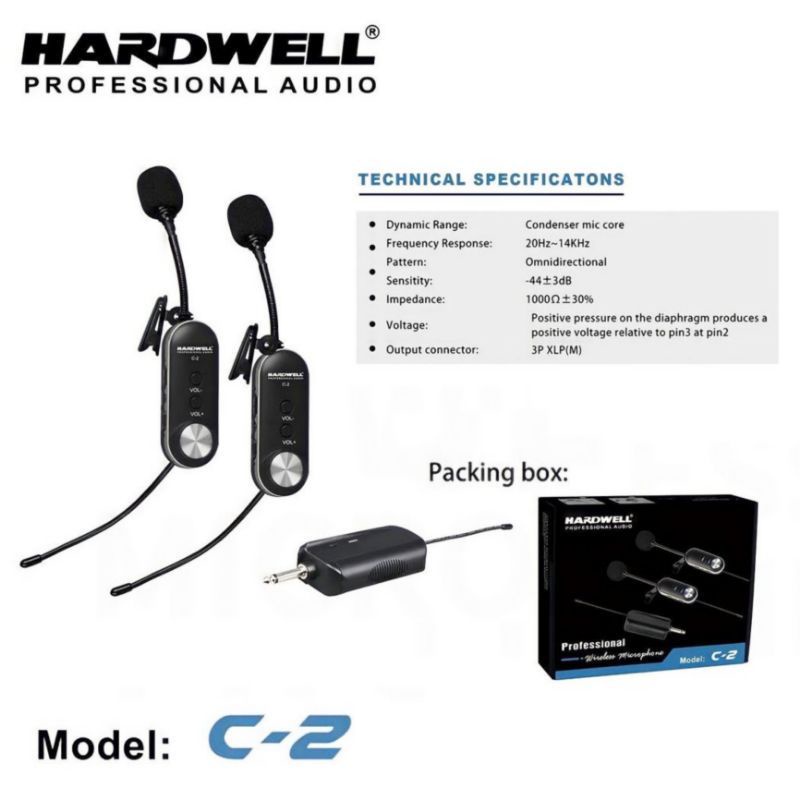 Mic clip on Hardwell wireless C-2 C2 C 2 Original