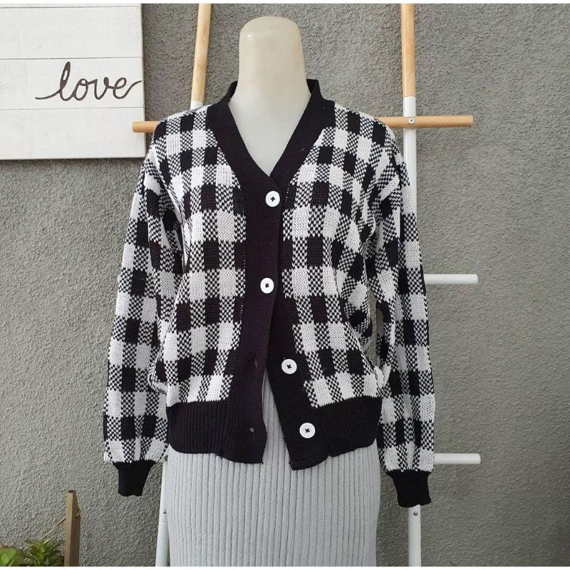 Kotak cardi outerwear casual remaja fashion wanita