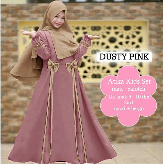 PIK - Maxi Atikah Kids + Bergo 9-10 Thn (8579) / GAMIS ANAK / MAXI ANAK/ PAKAIAN MUSLIM ANAK