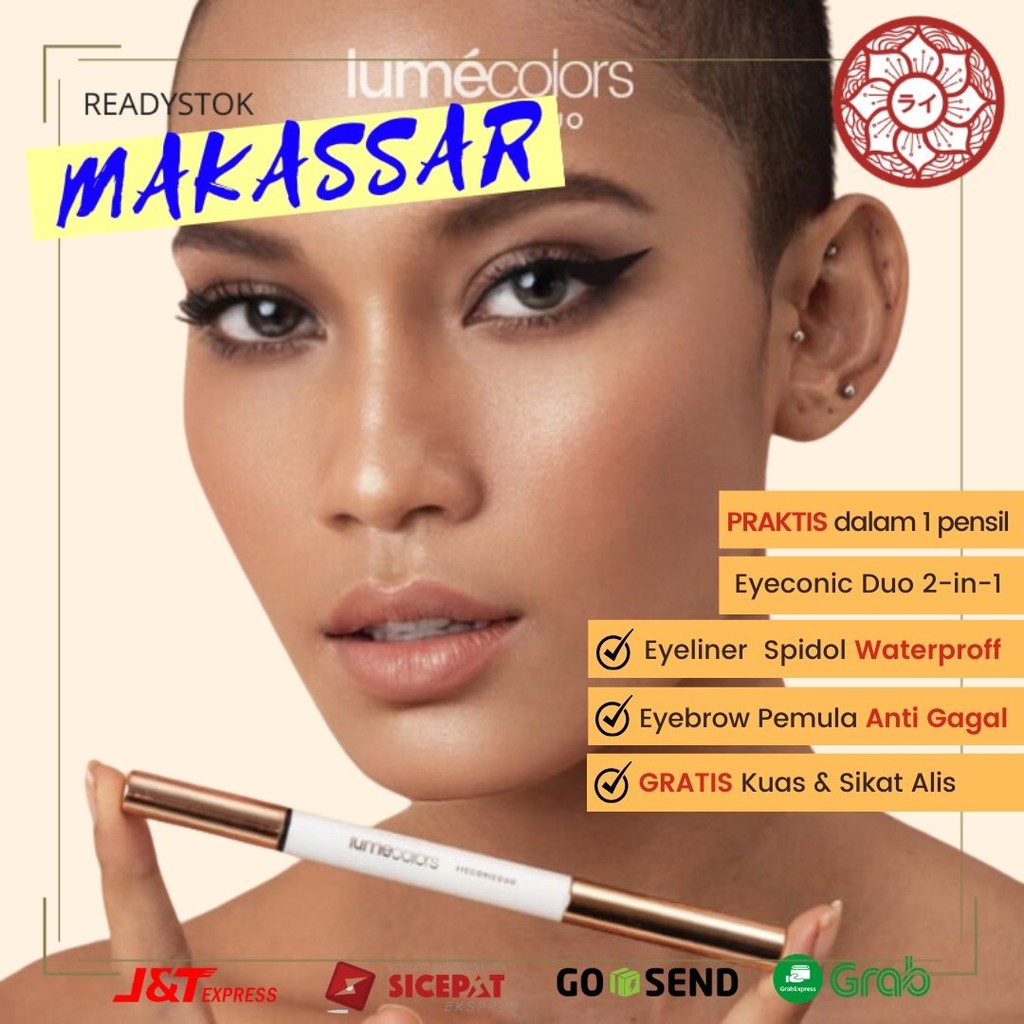 Eyeliner Spidol Waterproof Anti Luntur Eyebrow Eyeconic Lumecolors Pensil Alis Anti Gagal Makassar