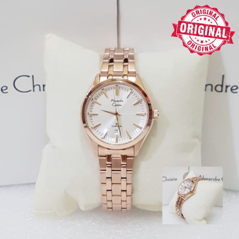 Alexandre Christie Wanita AC 8646 Jam Tangan Alexandre Christie Wanita Rosegold