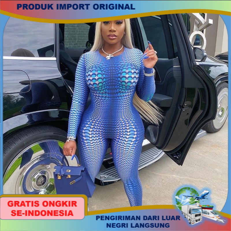 Pakaian Wanita Gym Joging  Bermotif Sisik Ikan Slim Sexy Eropa Arika Amerika Gaya Baru Style Lengan 