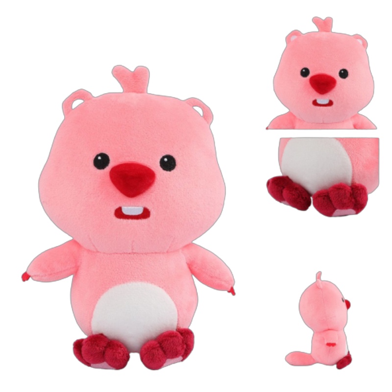 New 20cm PORORO Pink Castor Fiber Beaver Loopy Plush Toys Soft Stuffed Doll Kids Gifts