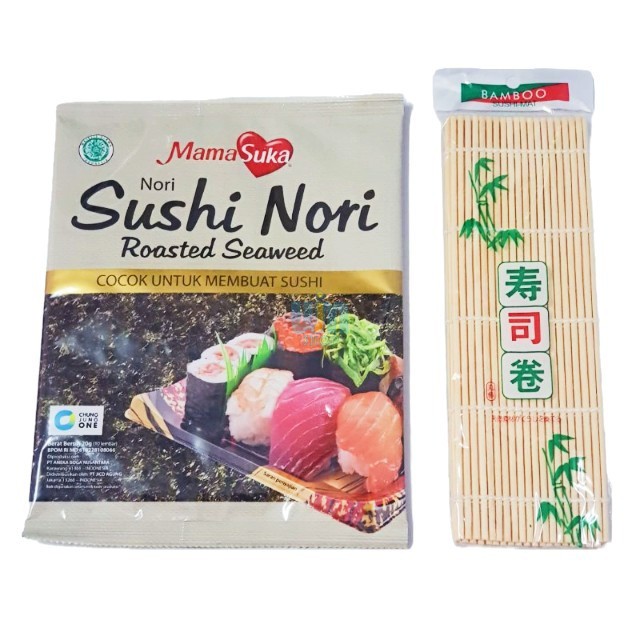 

Paket Rumput Laut Nori Mama Suka 10 Lembar + Sushi Mat WJM Makassar