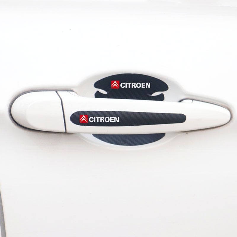 4 / 8Pcs Film Pelindung Handle Bahan Carbon Fiber Untuk Citroen C1 C2 C3 C4 C5 C3 Picasso C-Elysee Jumper