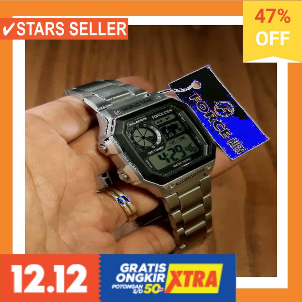 JAM TANGAN GROSIR MURAH LELAKI ANTI KARAT AIR LAKI / Jam tangan FORCE tahan air anti air water