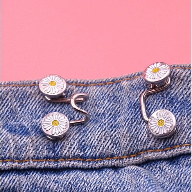 Detachable waist collection artifact button adjustment, nail-free button daisy (with pins)