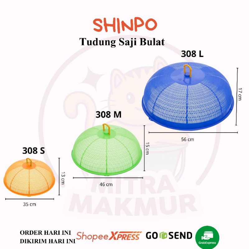 SHINPO - SIP 308 S-M-L TUDUNG SAJI PLASTIK BULAT / PENUTUP MAKANAN