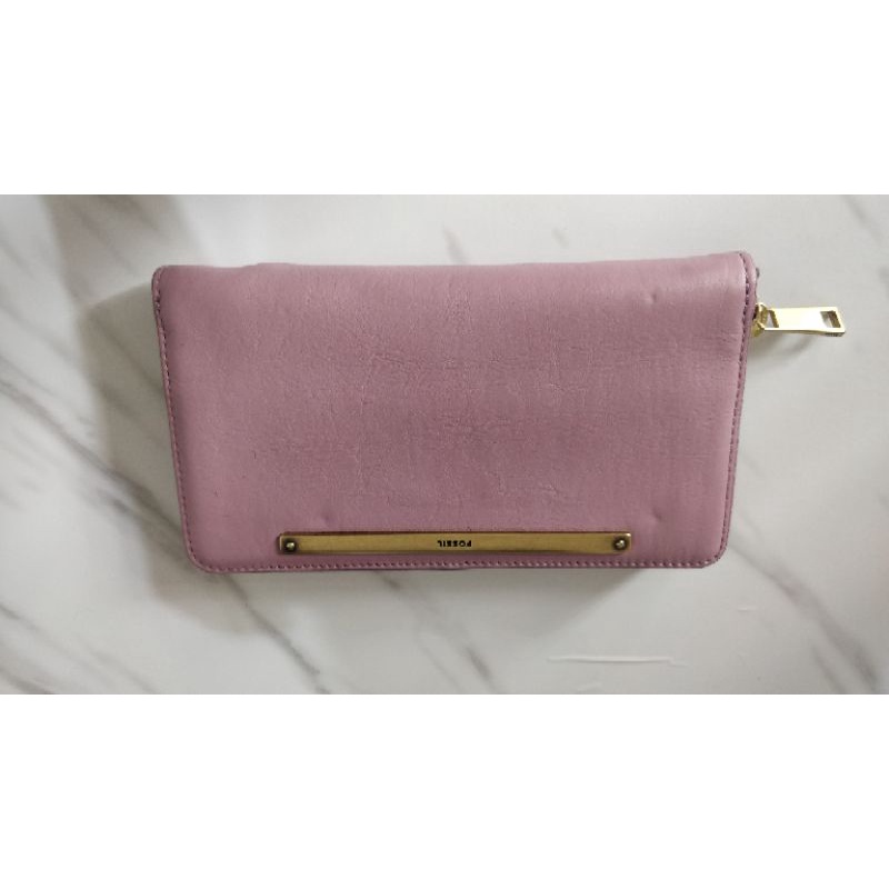 Liza Zip Around Clutch Misty Lilac - Dompet Wanita Fossil