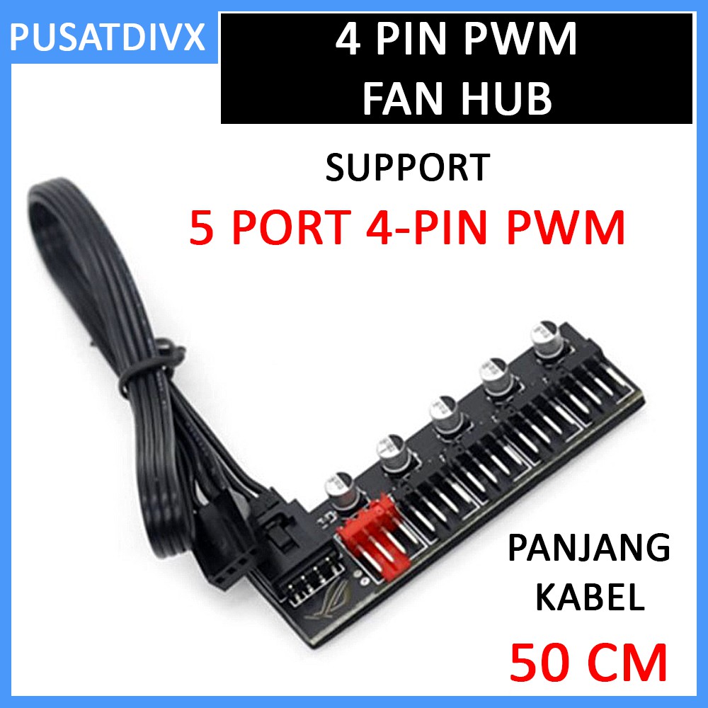 Splitter Fan Hub 5 Port 4 Pin Pwm Fan Case Kipas Casing 4pin Cabang Shopee Indonesia