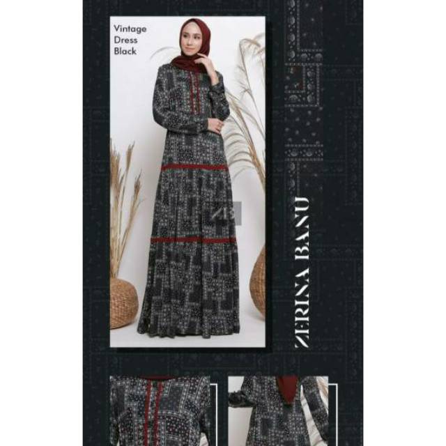 Vintage Dress Zerina Banu Black M