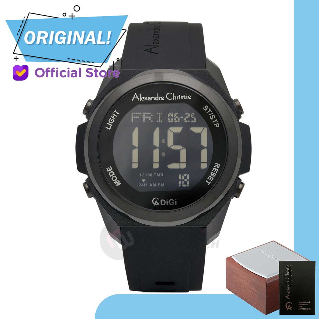 Jam Tangan Pria Digital Alexandre Christie 9342MH AC9342 AC 9342 MH 9342 MHRIPBA Original Garansi Re