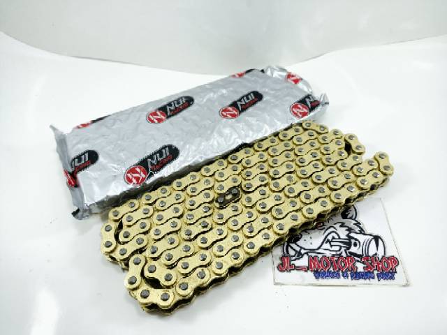 Rantai 428 H 120L Gold Nui Racing - Rantai Rante Emas Gold 428H 120 L Nui